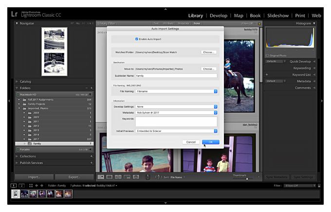 как импортировать видео в lightroom
