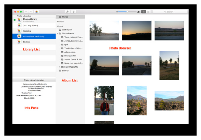 как изменить местоположение библиотеки iphoto