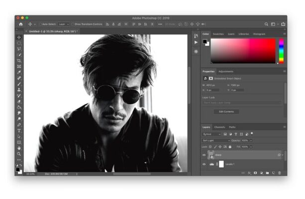 обратное черно-белое в фотошопе
