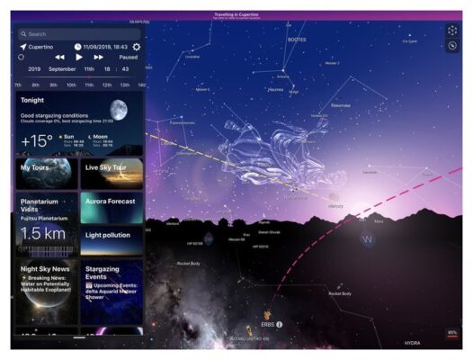 лучшее бесплатное приложение для наблюдения за звездами для ipad