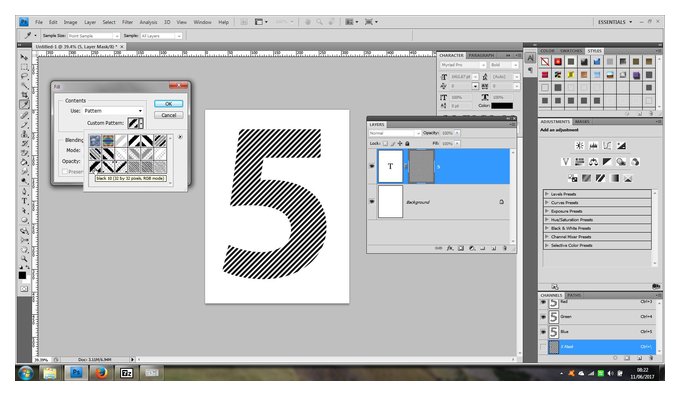 photoshop cc контурный текст