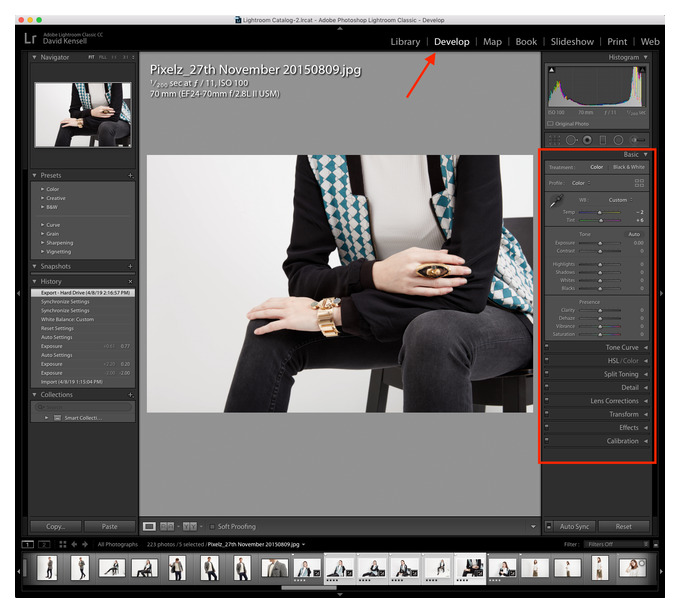 как сделать выборочный цвет в lightroom