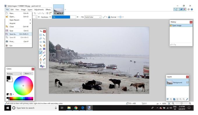 как объединить изображения в paint.net
