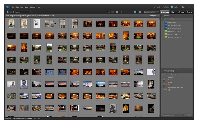 где photoshop elements organizer хранит фотографии