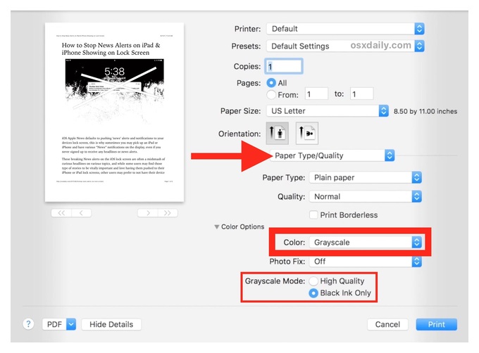 как печатать фотографии с mac