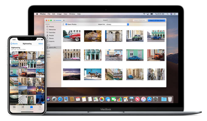 обмен фотографиями с iphone на mac