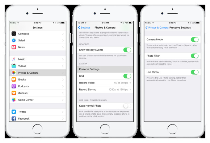 живая опционная камера для iphone